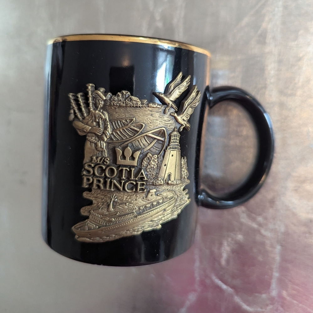 🖤 MS Scotia Prince Black Gold Souvenir Mug Coffee Cup 3x4 Cruise Canada